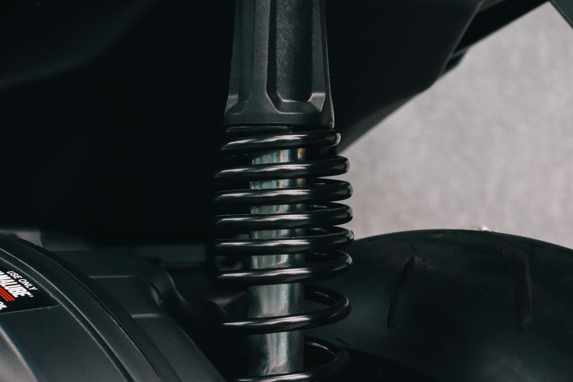 Coil-over suspension shock absorber detail